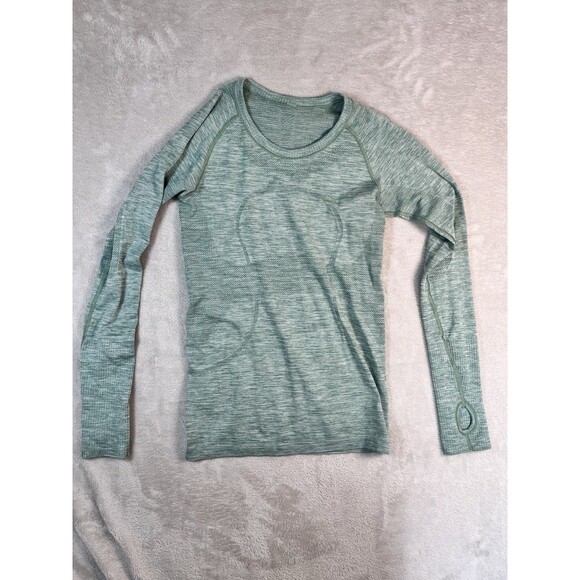 Lululemon Green Swiftly Tech Seamless Long Sleeve Athletic Shirt Women's Size 6 - Picture 1 of 10